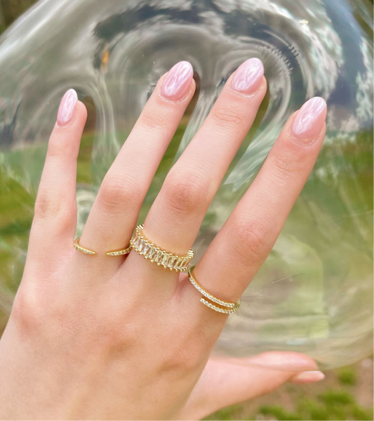 Adjustable Gold Baguette ring