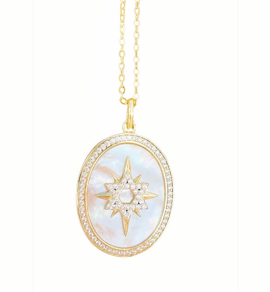 Star of David Compass Necklace