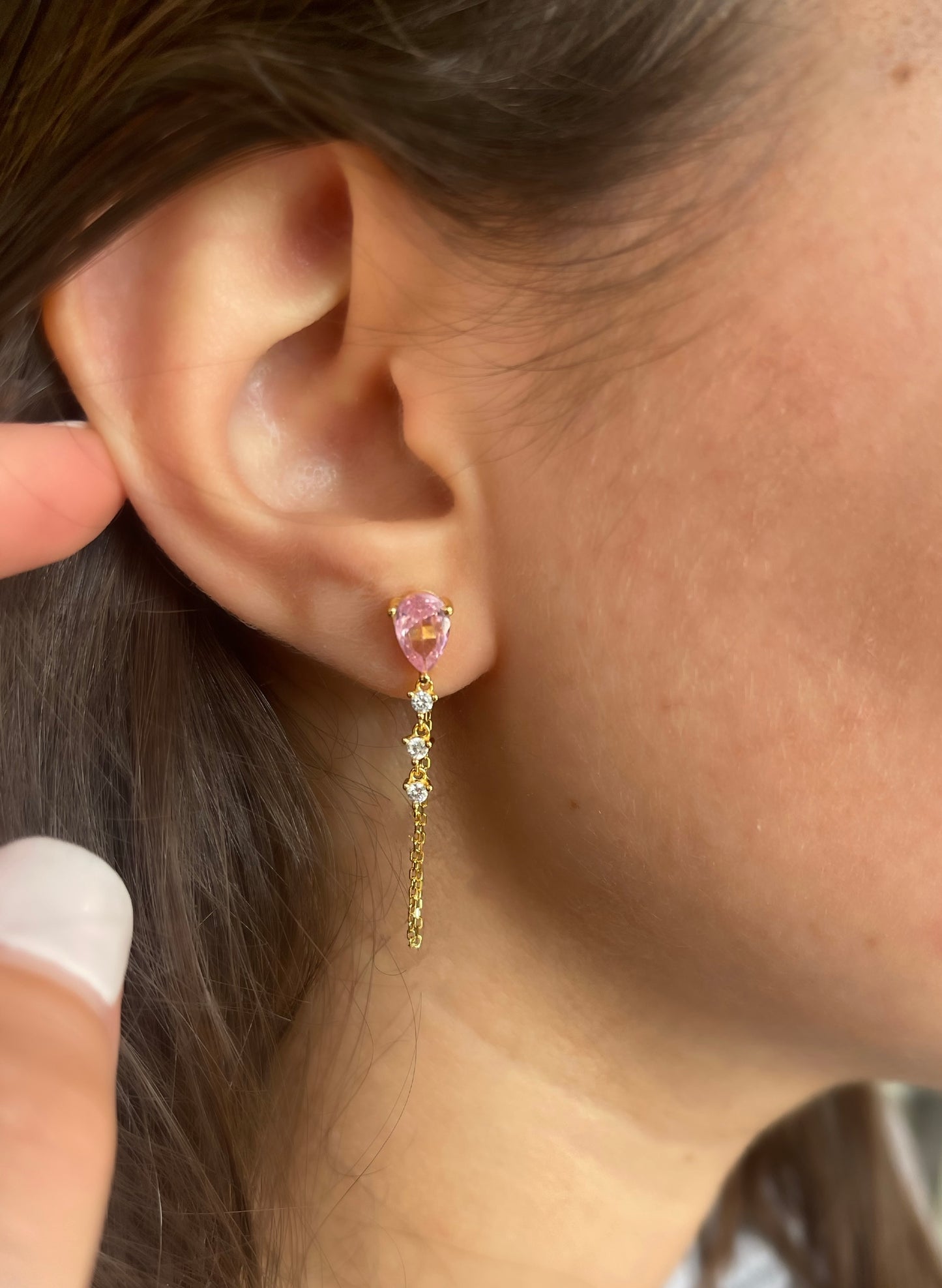 Pink Stone Earrings