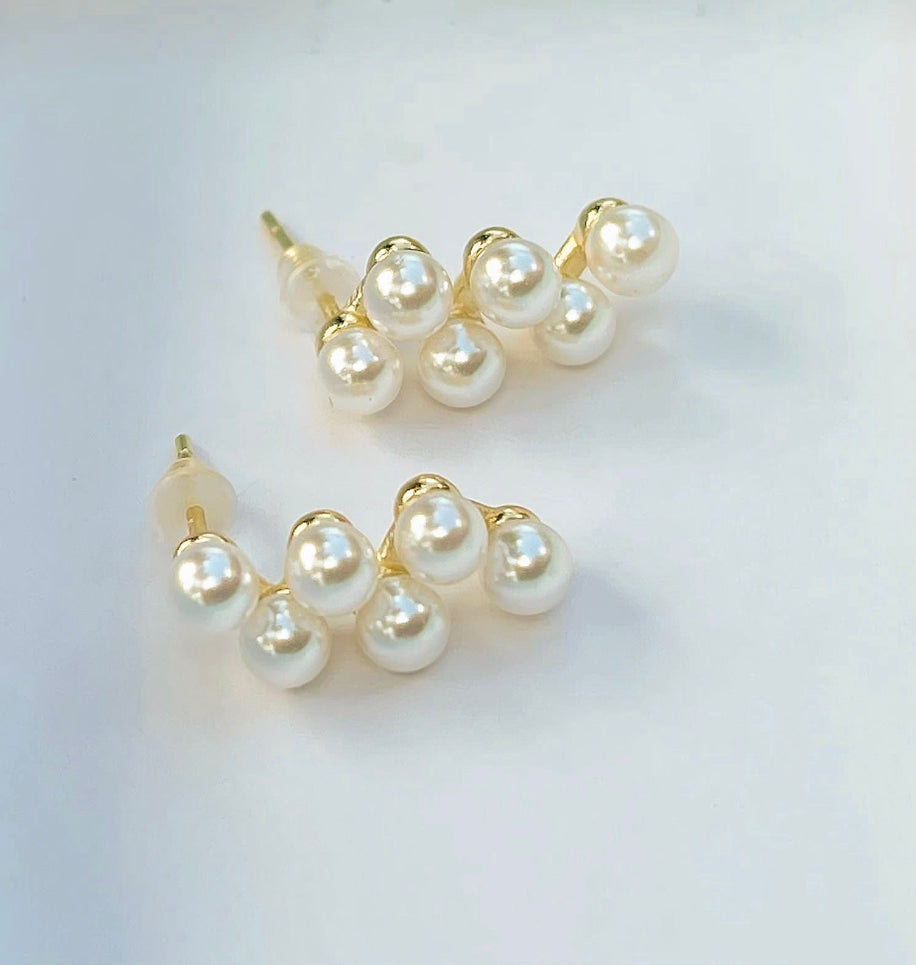 Stacked Pearl Earrings